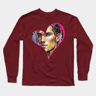 Heart of a Hunk (hunky guy inside heart shape) Long Sleeve T-Shirt